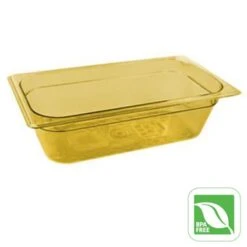Rubbermaid FG216P00AMBR Amber 1/3 Size X 2.5" D Hot Food Pan