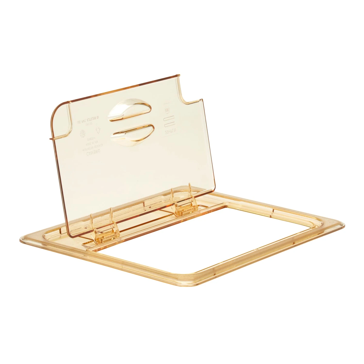 Cambro 20HPLN150 Amber Notched FlipLid For 1/2 Size Food Pan 1 Cambro 20HPLN150 Amber Notched FlipLid For 1/2 Size Food Pan