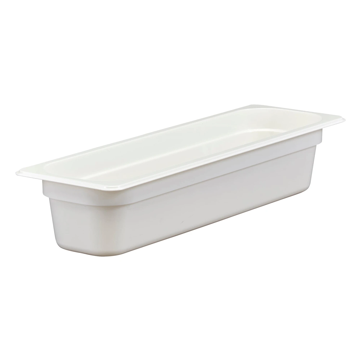 Cambro 24LPCW148 Camwear White Half Size Long X 4" D Food Pan 1 Cambro 24LPCW148 Camwear White Half Size Long X 4" D Food Pan