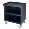 Cambro BC330110 Black 33-1/8 X 34-5/8 Closed Side 3-Shelf Service Cart