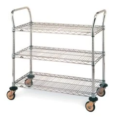 CARLISLE Metro MW711 Chrome 24" X 36" MW Series Standard Duty Utility Cart