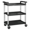 Winco® UC-35K Black 33.25 X 17 X 37.5" 3-Tier Utility Cart