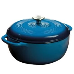 Lodge® EC6D33 Blue 6 Quart Cast Iron Dutch Oven With Lid