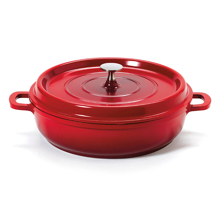 G.E.T. CA-005-R/BK Red Induction Ready 3 Quart Round Braiser 1 G.E.T. CA-005-R/BK Red Induction Ready 3 Quart Round Braiser