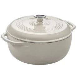 Lodge Manufacturing EC6D13 Oyster White 6 Quart Dutch Oven