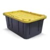 Centrex 17GFLATBKY Tough Box Black 17 Gallon Tote With Yellow Lid
