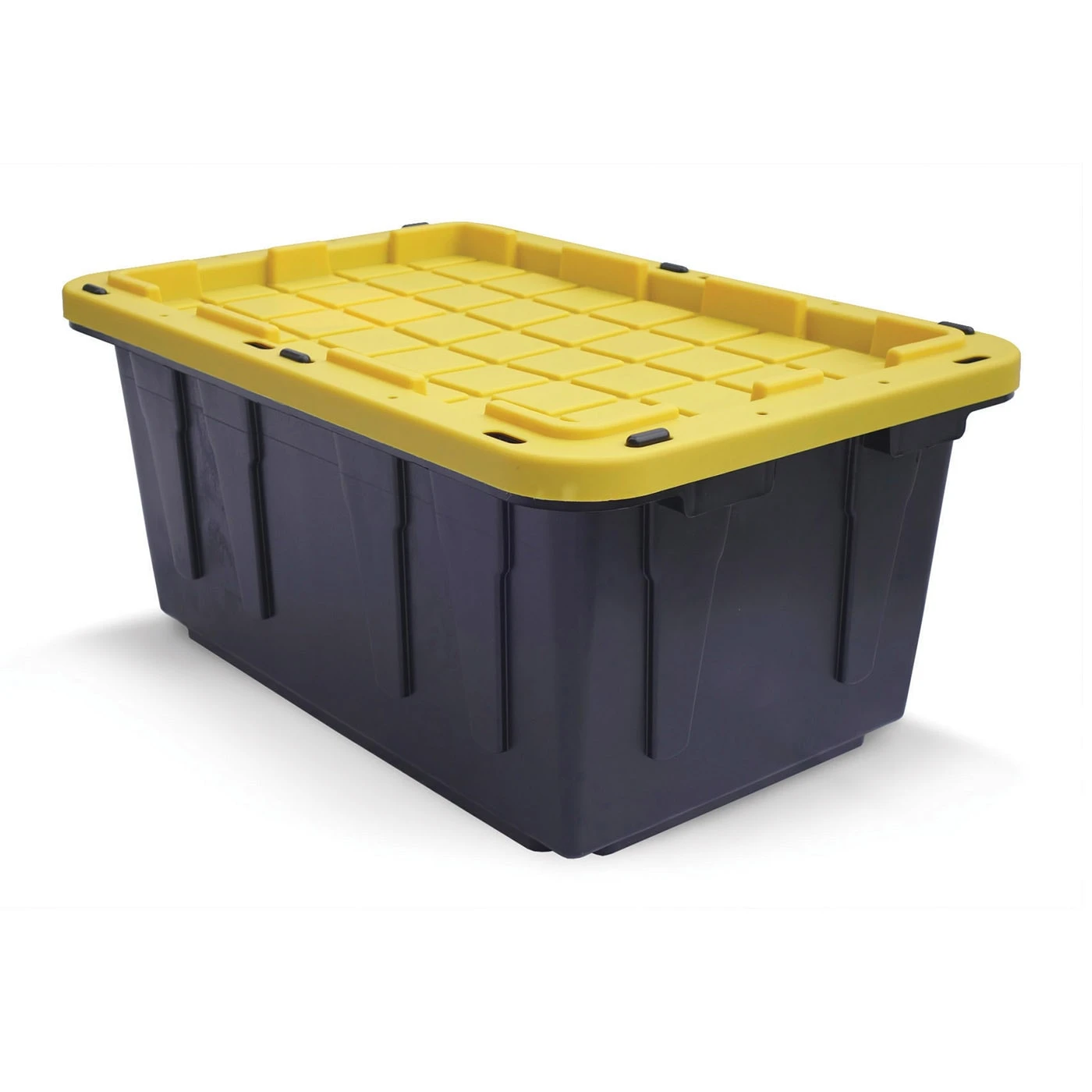 Centrex 17GFLATBKY Tough Box Black 17 Gallon Tote With Yellow Lid 1 Centrex 17GFLATBKY Tough Box Black 17 Gallon Tote With Yellow Lid