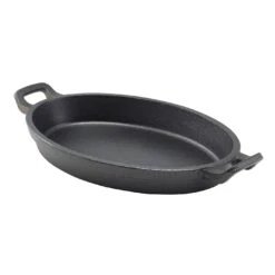 Genware GWC247 Cast Iron 27 Oz. Earred Dish With Handle - 6 / CS