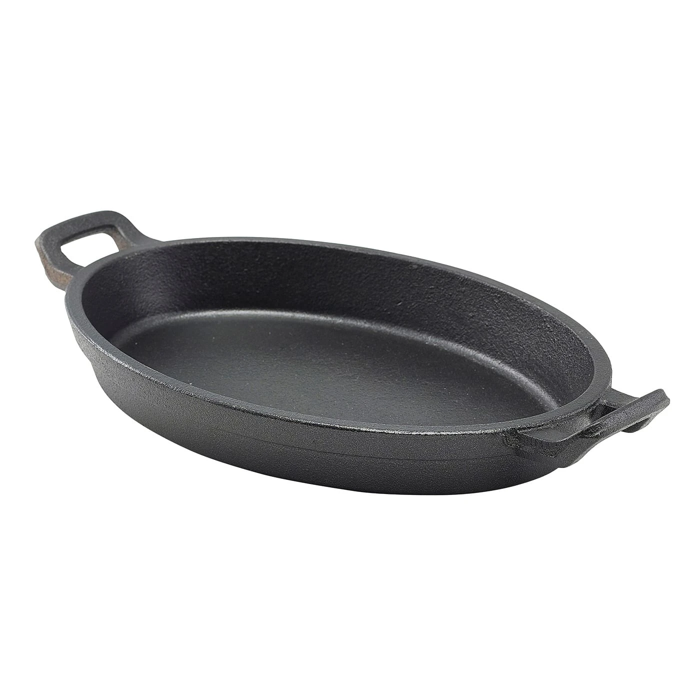 Genware GWC247 Cast Iron 27 Oz. Earred Dish With Handle - 6 / CS 1 Genware GWC247 Cast Iron 27 Oz. Earred Dish With Handle - 6 / CS