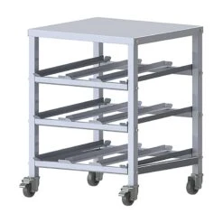 Winco ALCR-3M Undercounter Mobile 3-Tier Can Storage Rack