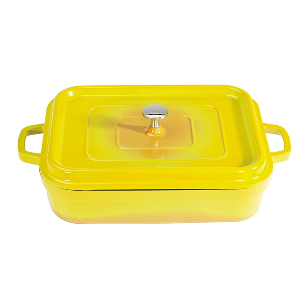 G.E.T. CA-010-Y/BK Yellow/Black 5 Qt. Rect. Roasting Pan W/ Cover Set 1 G.E.T. CA-010-Y/BK Yellow/Black 5 Qt. Rect. Roasting Pan W/ Cover Set
