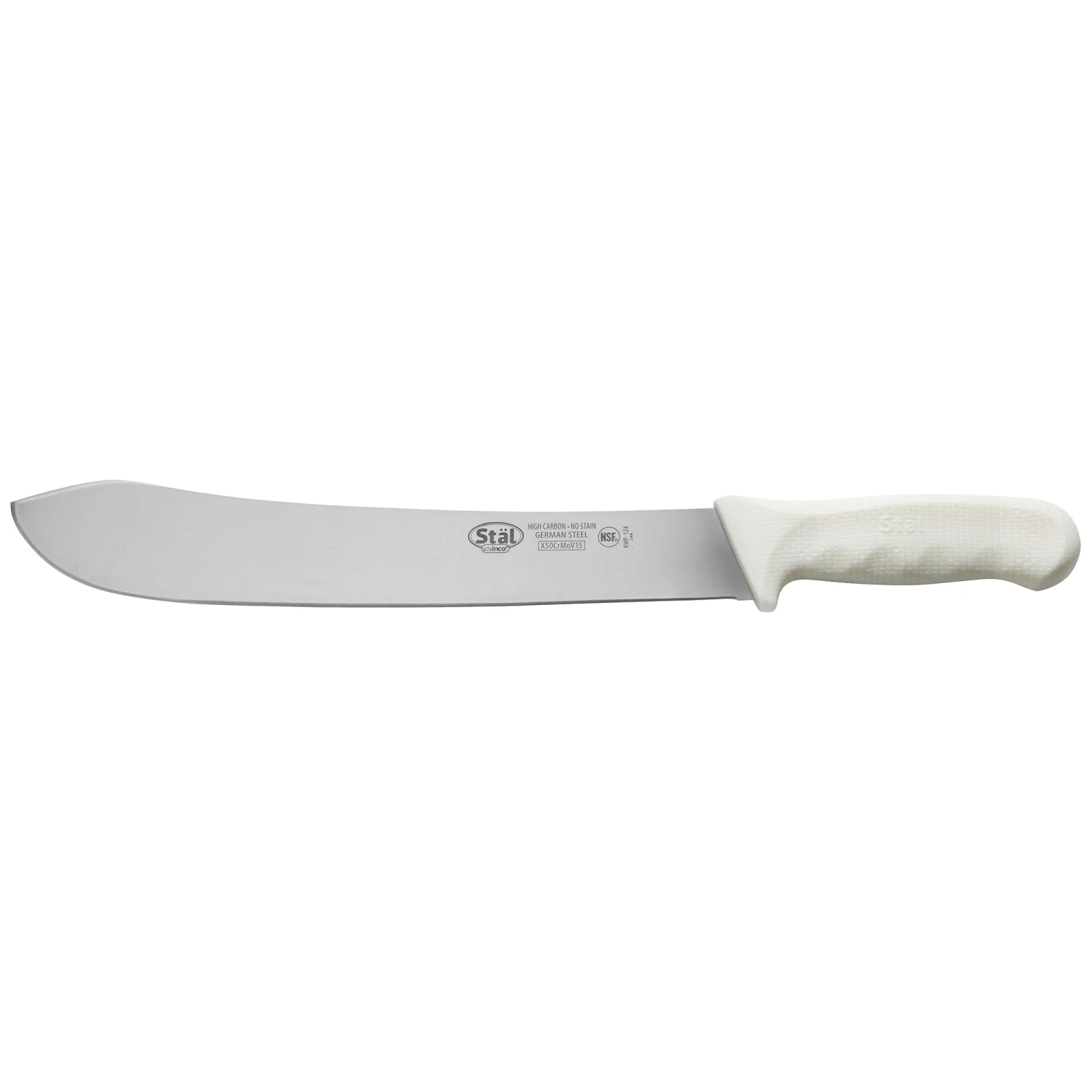 Winco KWP-124 White 12" Blade Butcher Knife 1 Winco KWP-124 White 12" Blade Butcher Knife