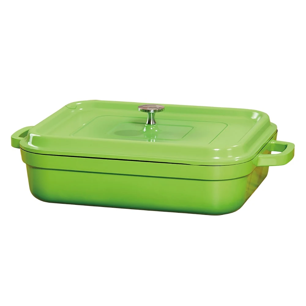 G.E.T. CA-010-G/BK Green/Black Heiss 5 Quart Roaster Set With Lid 1 G.E.T. CA-010-G/BK Green/Black Heiss 5 Quart Roaster Set With Lid