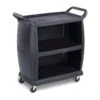 Carlisle CC2036P03 Black 18" X 36" Enclosed Bussing Cart