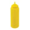 Winco PSW-32Y Wide Mouth Yellow 32 Ounce Squeeze Bottle - 6 / PK