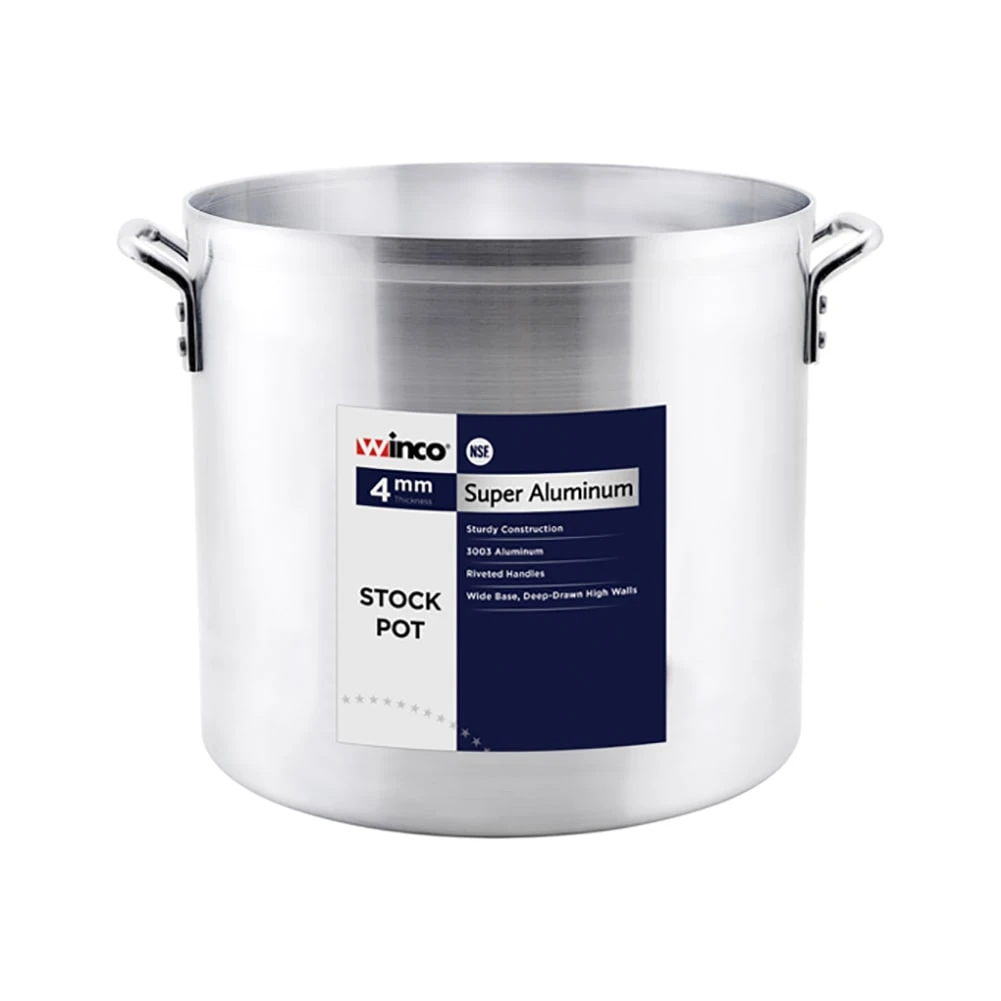 Winco ALST-32 Aluminum 32 Quart Stock Pot Without Cover 1 Winco ALST-32 Aluminum 32 Quart Stock Pot Without Cover