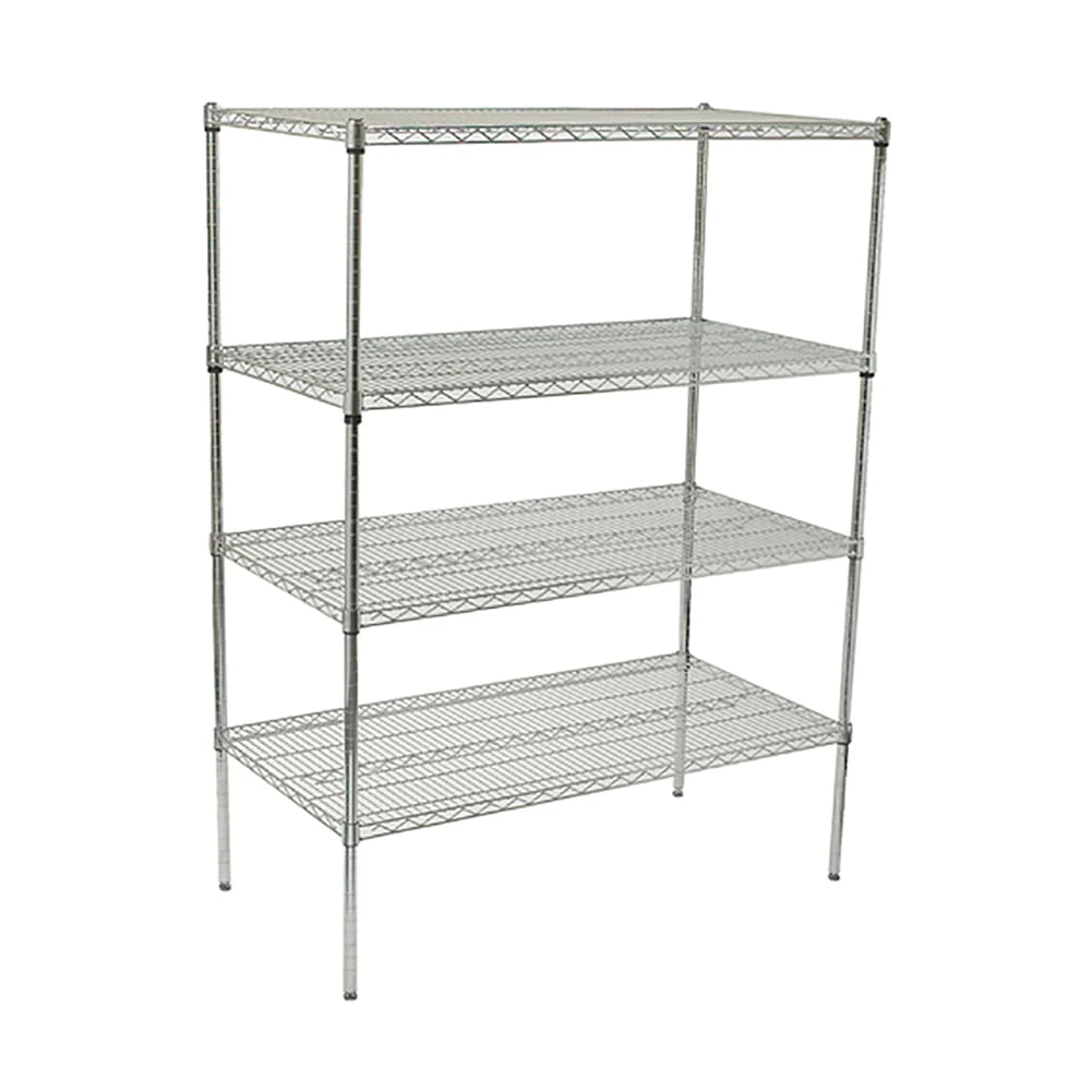 Winco VCS-2436 Chrome 24" X 36" X 72" 4 Tier Wire Shelving Set 1 Winco VCS-2436 Chrome 24" X 36" X 72" 4 Tier Wire Shelving Set