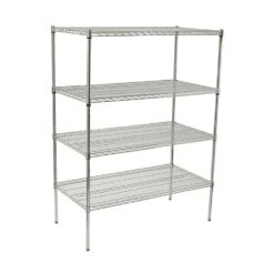 Winco VCS-2448 Chrome 24" X 48" X 72" 4 Tier Wire Shelving Set