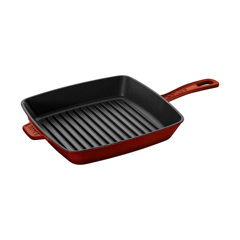 Staub 12123087 Grenadine Enameled Cast Iron 12" Square Grill Pan 1 Staub 12123087 Grenadine Enameled Cast Iron 12" Square Grill Pan
