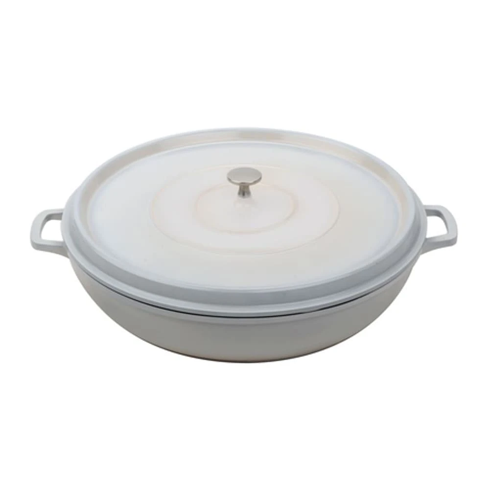 G.E.T. CA-005-AWH/BK/CC Antique White Heiss Round 3 Quart Braiser 1 G.E.T. CA-005-AWH/BK/CC Antique White Heiss Round 3 Quart Braiser