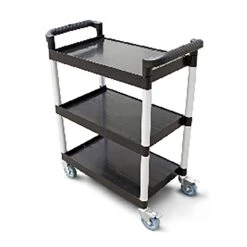 Darling Food Service Black 42.5 X 19.5 X 38.5 3 Shelf Utility Cart