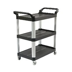 Darling Food Service Black 32 X 16-1/8 X 37-3/8" 3 Shelf Cart