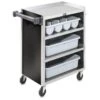 Vollrath® 97180 S/S Enclosed 4-Shelf Vinyl Finish Bussing Cart