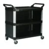 Rubbermaid FG409300BLA Xtra Black 3-Side Enclosed Utility Cart