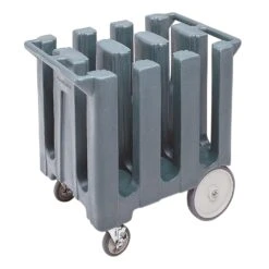 Cambro DC700191 Granite Gray Poker Chip Style Dish Caddy W/ 6 Columns